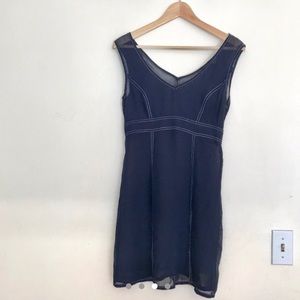 sheer vintage 90s deep v-neck shift dress